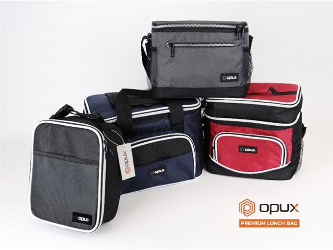 opux Premium Insulated Lunch Box, Soft School Lunch Bag for Kids Boys Girls, Leakproof Small Lunch Pail Men Women Work, Reusable Compact Cooler Tote Lunchbox for Office Adult, Green