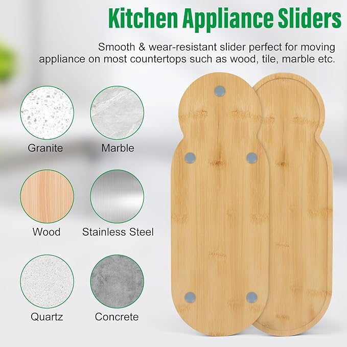 Appliance Slider for Ninja Single Serve Coffee Maker PB051/PB041, Bamboo Kitchen Appliance Sliding Tray for Coffee Maker, Coffee Slider for Countertop for Ninja Accessories, 5.9”W x 16.5”D