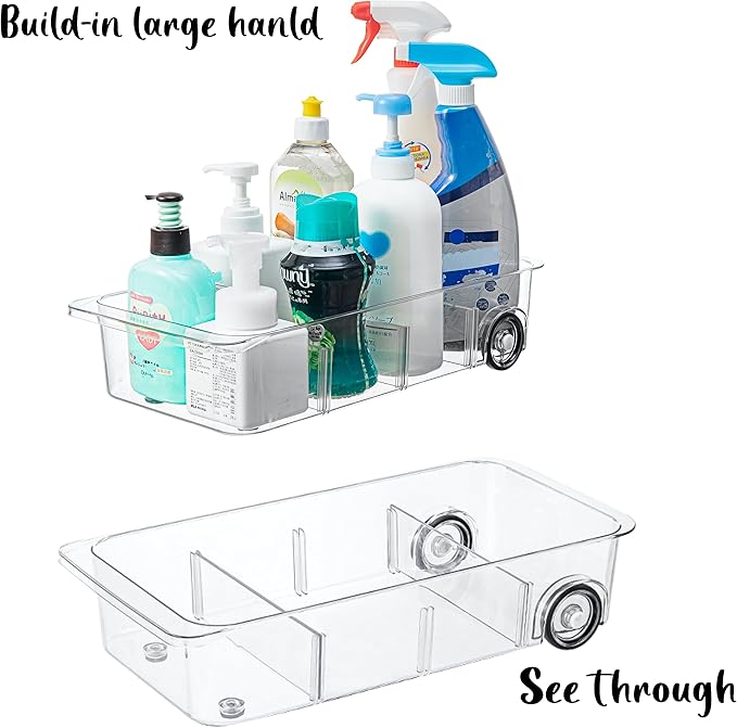 LXLXXL Fridge Organizer Bins With Wheels, 3 Pack Roll Out Refrigerator Organizers And Storage Refrigerator Drawer With Dividers, Upgrade Thick Plastic Pantry Storage Bins, Kitchen Organization