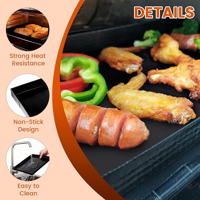 Professional-Grade 1-Pack PTFE Solid Oven Baskets, 13.5x14.5x1 Inch Non-Stick Solid Oven Trays for Commercial Kitchens & High-Volume Cooking
