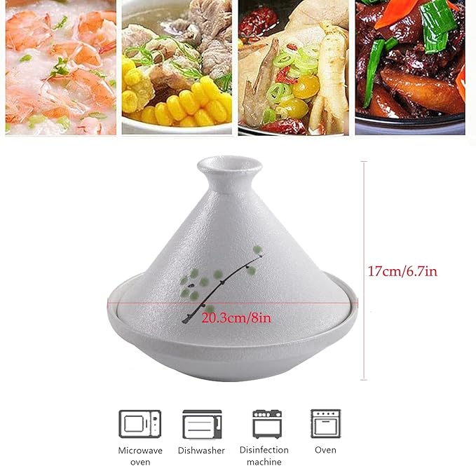 Japanese Cuisine Tangine Ceramic Tagine Pot Hotels Restaurants Hand-Painted Tajine with Lid Stew for Dishwasher Oven