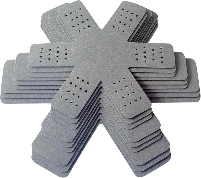 Pot and Pan Protectors 9 Pcs (12" 14" 16"), Gray Pan Protectors for Stacking, Pots and Pans Dividers, 3 Different Sizes, Avoid Scratching Cookware Protectors