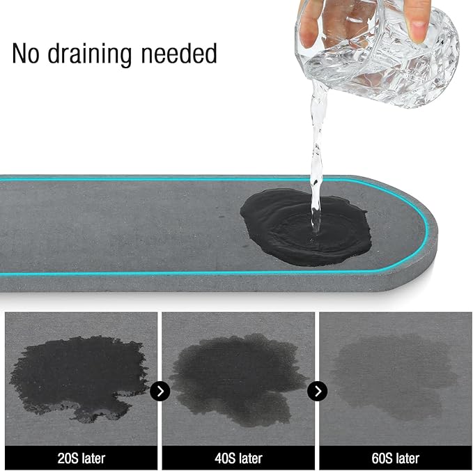 Sponge Holder for Kitchen Sink with High Brush Holder, [Stay-Dry Anywhere & No Drainage Needed] Rustproof Stainless Steel Kitchen Sink Caddy Organizer with Water Absorbing Stone Tray, White