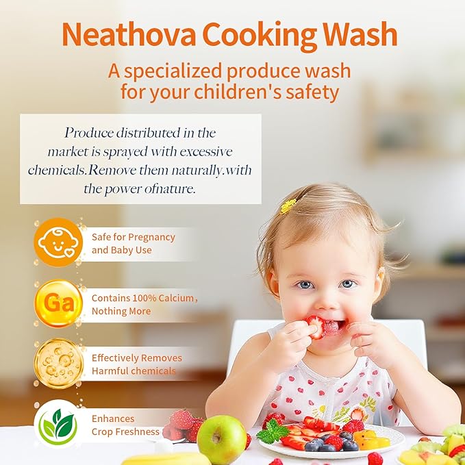 Fruit & Veggie Wash Powder, Natural Organic Produce Cleaner for Pesticides & Wax Removal, Baby Safe Eat Cleaner for Fruits & Vegetables, 50 Washes, 4.2oz (120g), Extra Matcha Powder & Tea Polyphenols