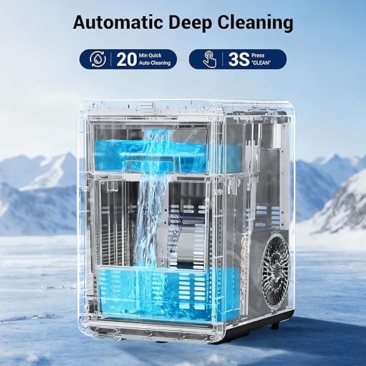 Nugget Ice Maker, 44lbs/24h Ice Makers Countertop, Soft Ice Ready in 5-10Mins Nugget Ice Maker Countertop, Self-Cleaning Pellet Ice Maker for Home, Kitchen, Office, Party