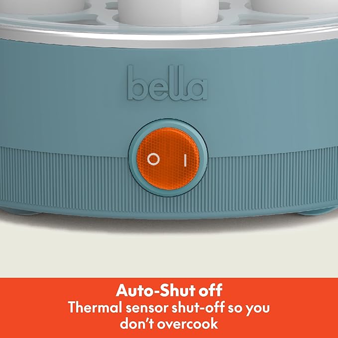 bella Electric Egg Cooker, 14 Eggs Capacity Tray, Double Stack, for Poached, Scrambled, Hard, Medium & Soft Boiled Eggs, Omelets and Steamed Dumplings, Auto Shutoff, 360 Watt, Oatmilk
