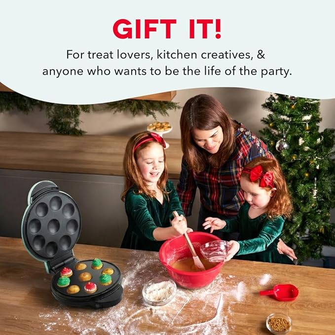 Dash MultiMaker® Treat Maker System - Make Mini Donuts, Cupcakes & Heart-Shaped Waffles - Interchangeable Plate Design - dishwasher safe Parts for Easy Cleanup - Aqua