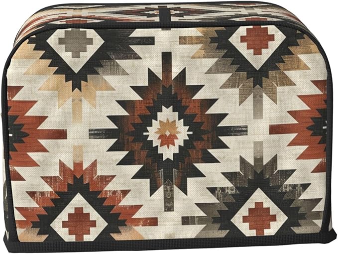 Southwestern Ethnic Aztec Toaster Cover 2 Slice, Cute Rural Bread Machine Cover, Washable Dust-Proof Cover for Kitchen Small Appliance Cover,with Top Handle