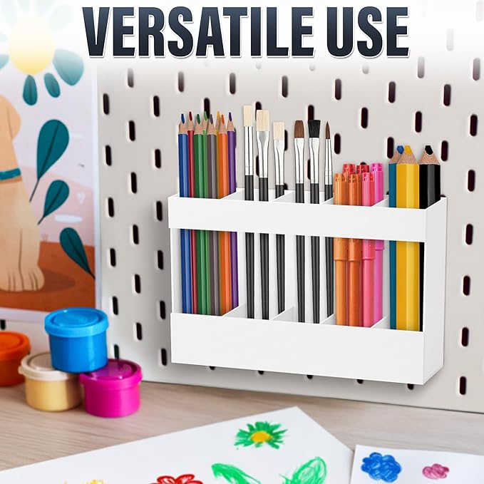 9.5" Cabinet Door Peel and Stick Straw Holder – White Plastic Straw Holder for Cabinet Door, With Strong Adhesive Tape, Space-Saving Easy Mounted Storage for Straws, Utensils, Chopsticks and More
