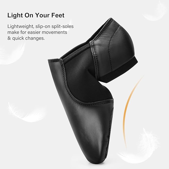 Stelle Jazz Shoes for Women Men Leather Upper Slip-on Dance Shoes Unisex