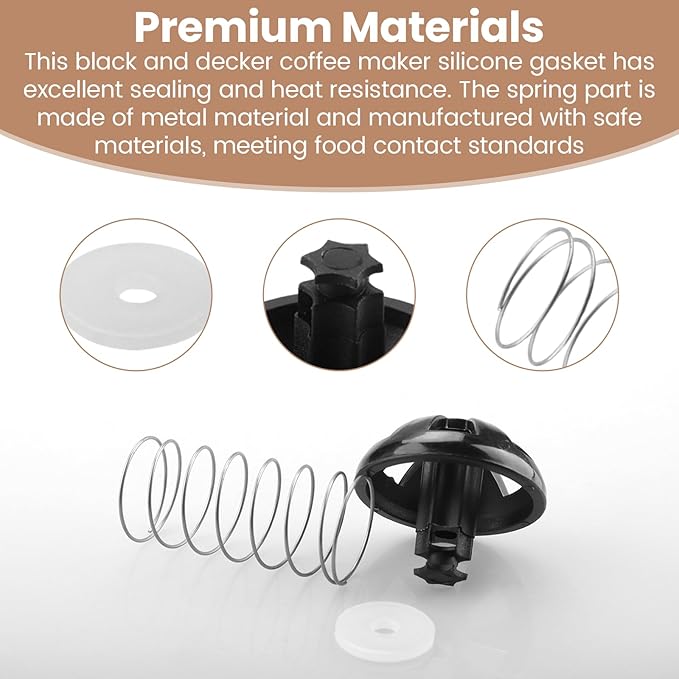 Coffee Replacement Brew Basket Spring Loaded Stopper Kits For Decker Hamilton Coffee Maker Parts and Mr. Coffee Black, Compatible with Majority 4-12 Cup Drip Coffee Makers - 990117900 990237500