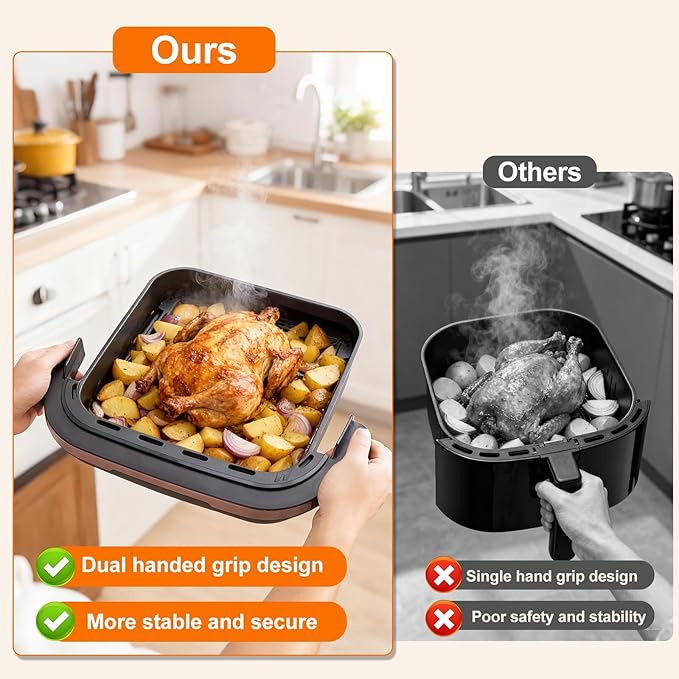 4.5QT Air Fryer Pizza Oven with 11 Presets, Air Fryers with Dual Heating & 360° Airflow | Viewing Window | Touch Display, Nonstick Airfryer for Roast, Bake, Dehydrate, Microwave, Reheat & More
