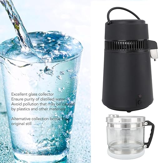 ZJchao Water Container for Distiller, 4L Replacement Distilled Water Pot Distilled Water Distiller Jug Storage Collection Bottle Glass Jar Distiller Water Distiller for Home Beauty Countertop