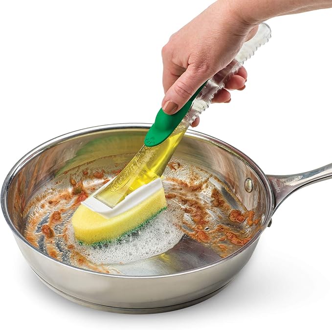 Libman All-Purpose Scrubbing Dish Wand - Fillable, with 4 Multi-Purpose Sponge Head Refills