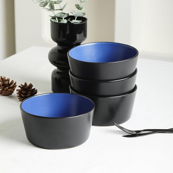 Stone Lain Albie 20-Piece Dinnerware Set Stoneware, Blue and Black