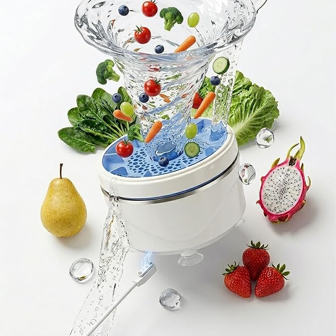 Fruit and Vegetable Washing Machine, Upgraded Portable Fruit Cleaner Device, IPX7 Waterproof Fruit and Vegetable Cleaner for Home Kitchen to Purify Produce (1PCS)