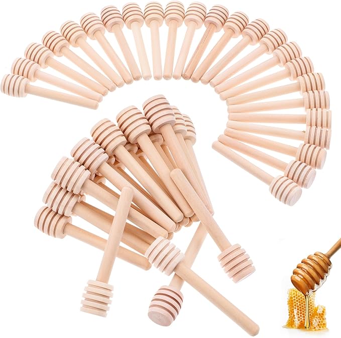 200Pcs Honey Dipper Sticks, 3 Inch Portable Mini Honey Stirrer Stick Honeycomb Dipper for Tea Charcuterie Drizzle Jar Wedding Party Favors