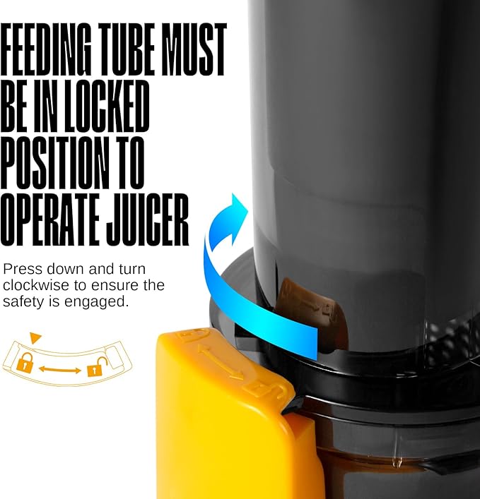 Ventray Ginnie Mini Cold Press Juicer, Small Slow Masticating Juicer for Vegetables and Fruits, High Juice Yield, Easy to Clean, Space-Saving, Fit for Personal/Travel/Picnic/Office - Yellow