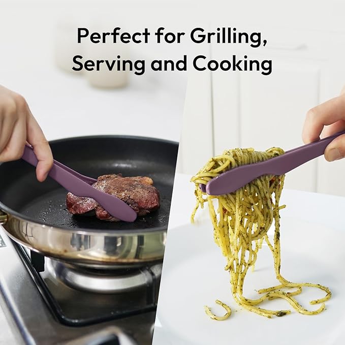 carrotez Silicone Tongs for Cooking, Anti-Slip,Non-Scratch Kitchen Tongs 9.5 inch Silicone Tongs 1Pack - Burgundy