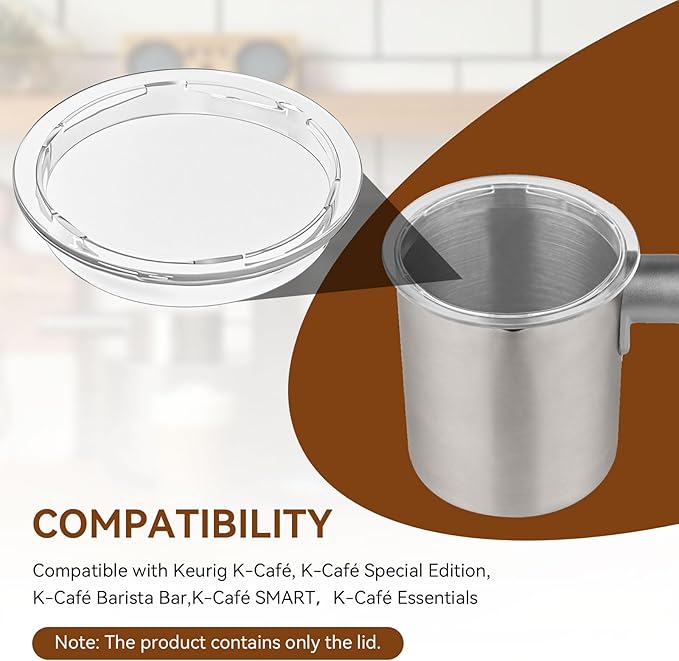 Milk Frother Lid for Keurig K-Café Coffee Maker, Milk Frother Replacement Lids, Hot and Cold Frothing Cup Lid Only for Keurig K-Café Single Serve Latte & Cappuccino Coffee Machine（2 Pack）