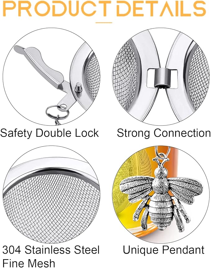 TeaSanavie Handmade Honey Bee Tea Infuser - Strainer for Loose Leaf Tea & Spices