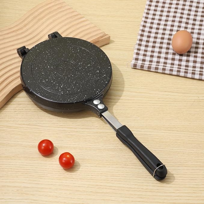 Double Sided Frying Pan Nonstick Pancake Pan Maker Easy to Aluminum Alloy for Home Kitchen Breakfast,Hot Maker with Cool Handle,Designed for Busy Individuals (2)