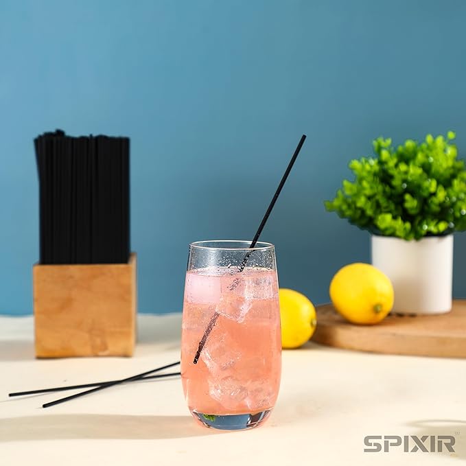 Coffee Stirres, Disposable 7.87-inch Drinking Straws or Coffee-Stirs, 2000pcs Black Straws CoffeeBar Accessories or Cocktail Straws