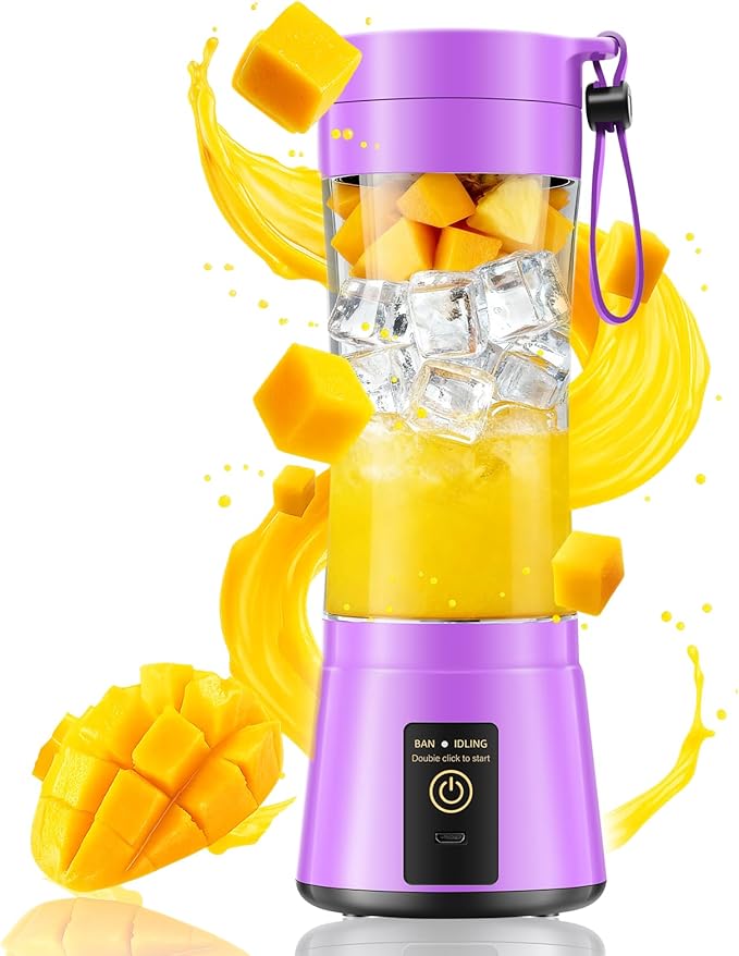 Cordless Personal Size Portable Blender - 380Ml Blender Smoothies and Shakes, BPA Free Traveling Juice Cup with Powerful Blending, Freshly Squeezed in Sports/Travel/Home, Mother's Day