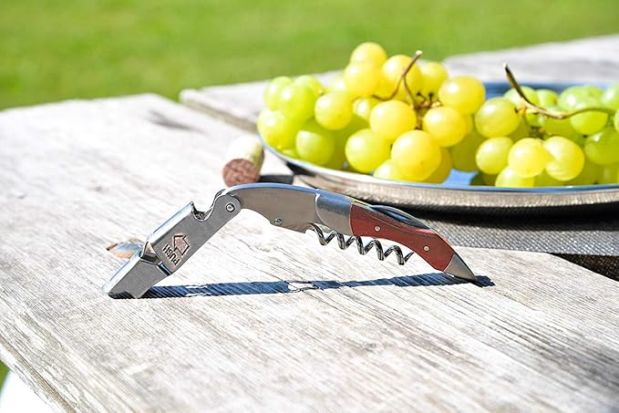 Professional Waiter Corkscrew Wine Key for Bartenders Set of 3,With Long Rosewood Handle Stainless Steel Handle Wine Opener for Bar Restaurant Waiters, Sommelier, Bartend (Rose Wood 3 Packs)