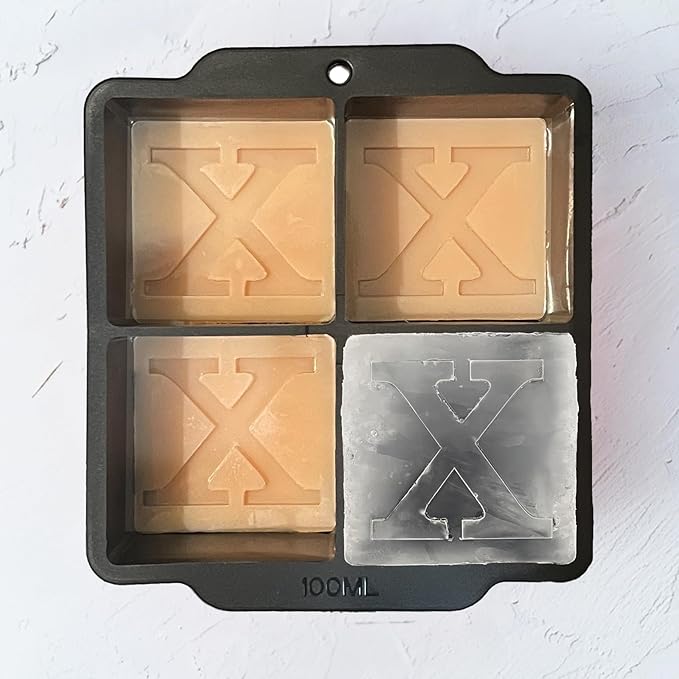 Letter X Monogram Ice Cube Mold Custom Ice Cube Mold 2 Inch Big Initials Silicone Ice Cube Tray Gifts for DAD Gifts for Him