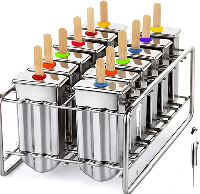 12 cavity mold stainless steel popsicle mold metal ice pop molds bpa free -ice Cream Ice Lolly Popsicle Mold pop molds with wooden sticks-ice pop maker molds popsicle mold stainless steel