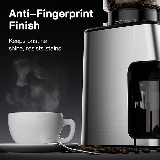 URintells Cuising Espresso Grinder, Burr Coffee Grinder with 51 Grind Settings, Precision Timer, Stainless Steel Coffee Grinder with Easy Cleaning, Anti-Static Design & 3 Operation Modes