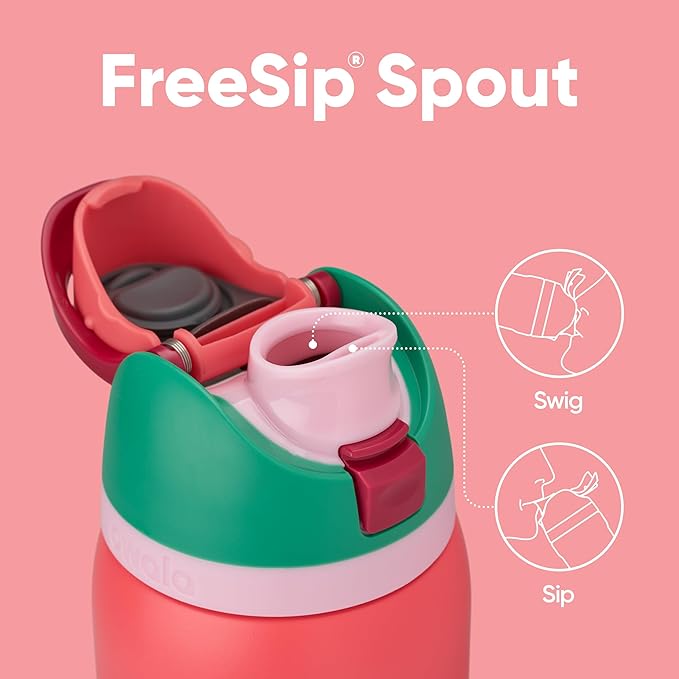 Owala FreeSip Insulated Stainless Steel Water Bottle with Straw for Sports, Travel, and School BPA-Free Sports Water Bottle, 32 oz, Strawberry Fields | Insulated, with Straw, for Sports, Travel, and School, BPA-Free