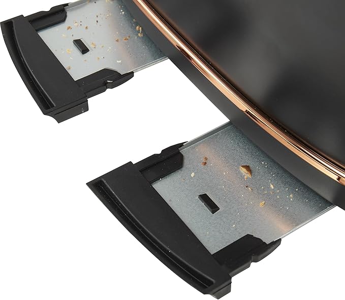 Haden Dorset 4 Slice Wide Slot Stainless Steel Toaster with Adjustable Browning Control & Non-Slip Feet, Black & Copper