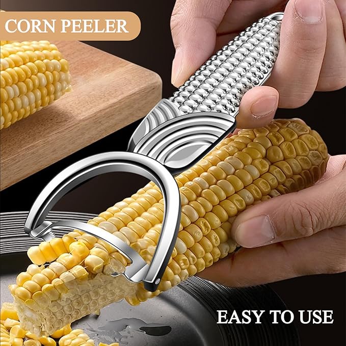 Stainless Steel Corn Peeler for Corn on the Cob Corn Kernel Stripper Remover Dishwasher Safe