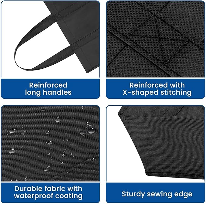 WISELIFE Reusable Grocery Shopping Bags 10 Pack Large Foldable Tote Bags Bulk, Eco Produce Bags with Long Handle for Shopping Groceries Clothes (Plaid D)