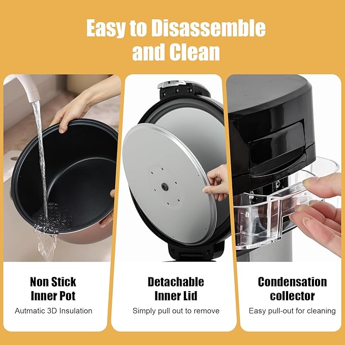 Commercial Rice Cooker,15.85QT/84 Cups Cooked Rice,15L Extra Large Capacity Rice Cooker & Warmer,1350W Fast Rice Cooker With LED Display,Nonstick Inner Pot,Multi-Function Electric Rice Maker