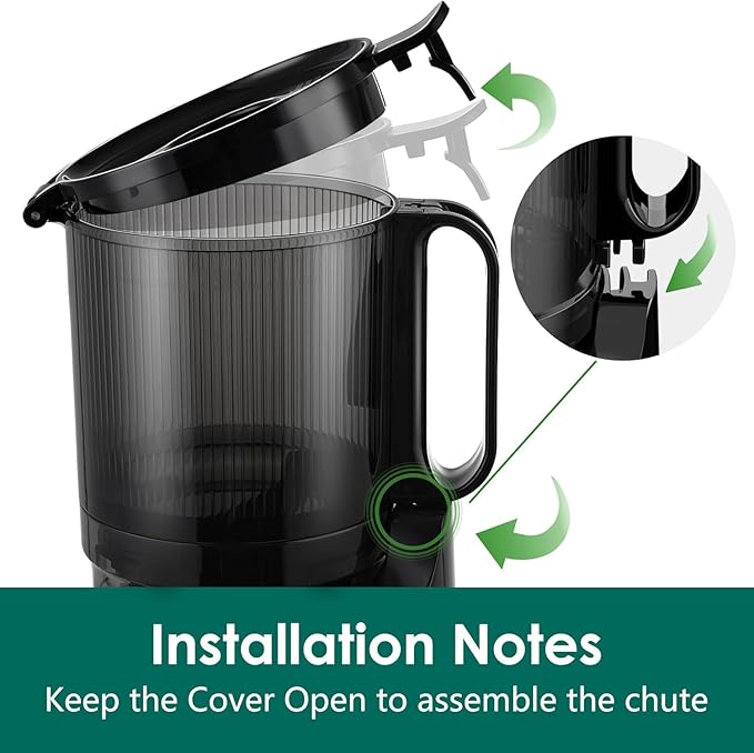 Cold Press Juicer Machines, Slow Masticating Juicer with 5.3" Extra Large Feed Chute Fit Whole Fruits & Vegetables, Self Feeding Effortless for Batch Juicing, BPA Free 250W (Matte Black,1.8L)