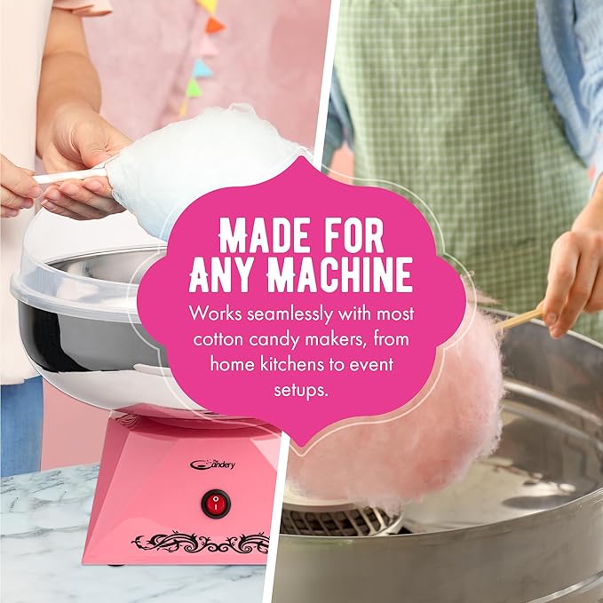 The Candery Cotton Candy Floss Sugar (2-Pack) Includes 100 Premium Cones | Raspberry Blue and Strawberry | Plastic, Reusable Jars | Easy Pour Spout or Scoop | Includes Scooper | 3 LBS Jars