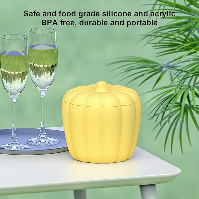 Ice Cube Maker, Pumpkin Look, Easy to Use, Space Saving, Silicone Acrylic Silicone Ice Bucket