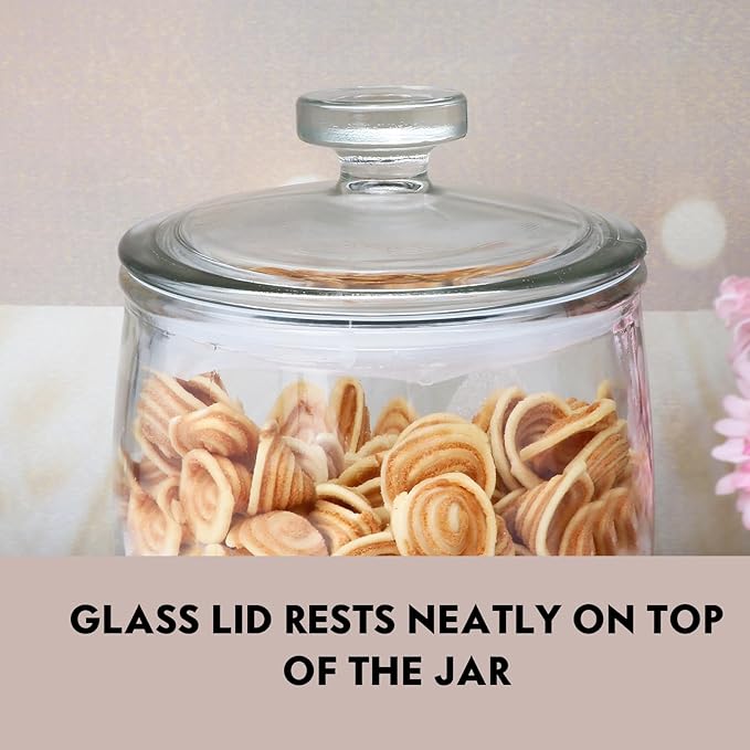 Maredash 1 Gallon glass jars, Cookie Jar & Candy Jar with Lid, Large Food Storage Container,glass jar with lid for Buffet, Coffee & Flour, Laundry Room Storage & Pantry