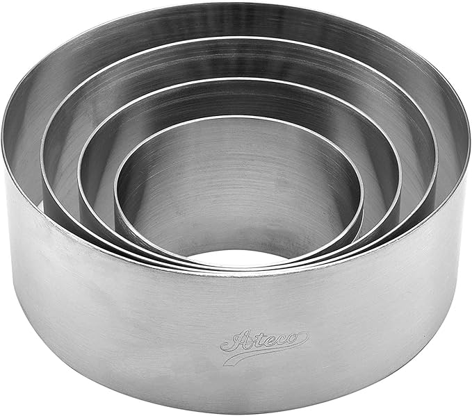 Ateco Round Cake Ring Dessert Mold, 1.75" High x 4.75" Diameter, Stainless Steel