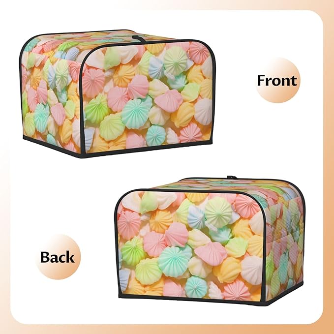 Cute Candy Gummy Covers for Toasters 4 Slice,Cute Funny Bread Machine Cover with Handle,Washable Stain Resistant Kitchen Small Appliance Cover Dining Decor