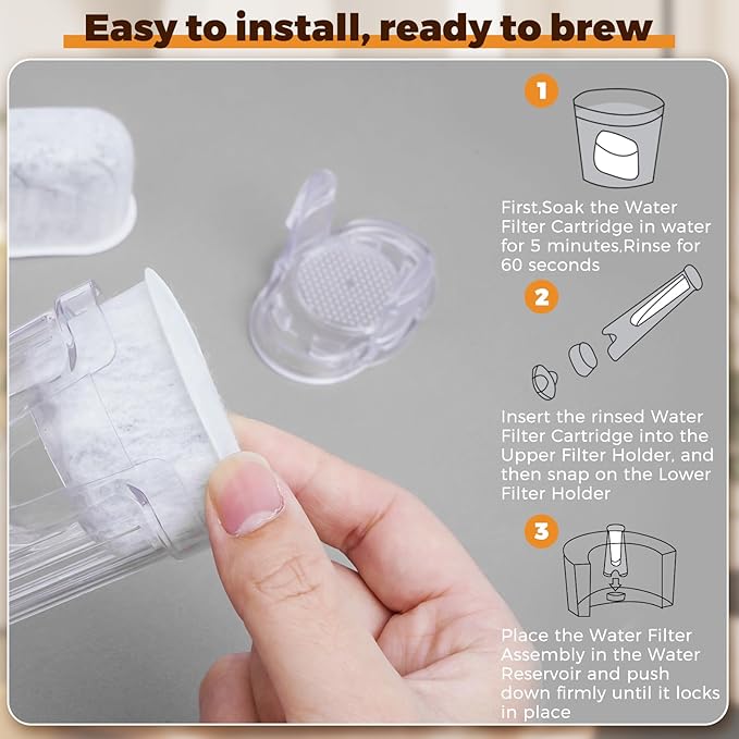 Water Filter Holder and 2 Water Filters, Compatible with Keurig Series Coffee Machines, Compatible with K-Duo Gen2/K-Duo/K-Duo Essentials/K-Latte/K-Compact/K200/K250