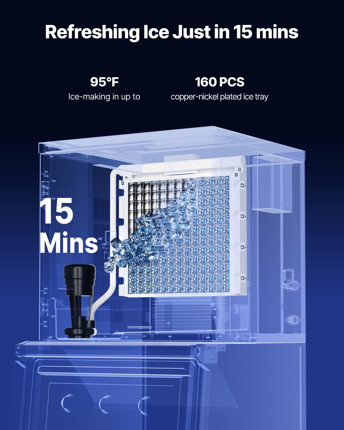 VEVOR Commercial Ice Maker Machine - Head, 360 Lbs/Day Stainless Steel Ice Machine with Self-Cleaning, Scheduled Ice-Making, Adjustable Thickness, Ideal for Restaurant Bar Cafe Hotel - Head Only