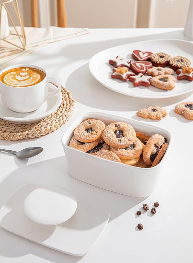 Sweese Large Ceramic Butter Dish with Lid for Countertop