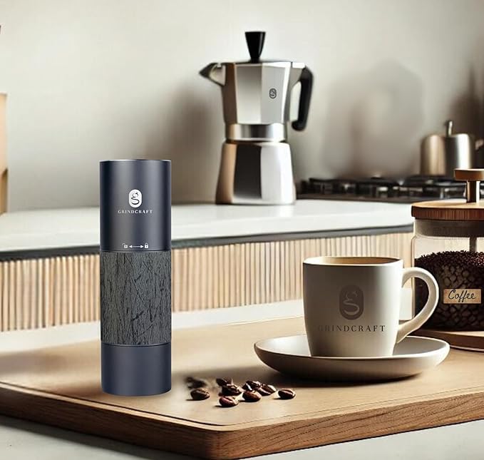 Electric Coffee Grinder, Premium Stainless Steel Burr Coffee Grinder, Espresso Grinder Electric, Portable Grinder, Perfect Coffee Brew for Home, Travel, Camping and Office (Gray)