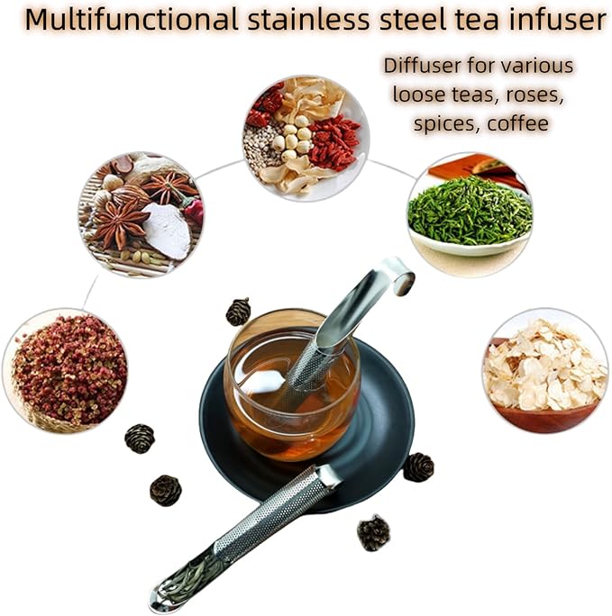 Tea Infusers For Loose Leaf Tea - Stainless Steel Office, Home & Travel - Set of 1 - Includes Strainers, Cleaning Brush