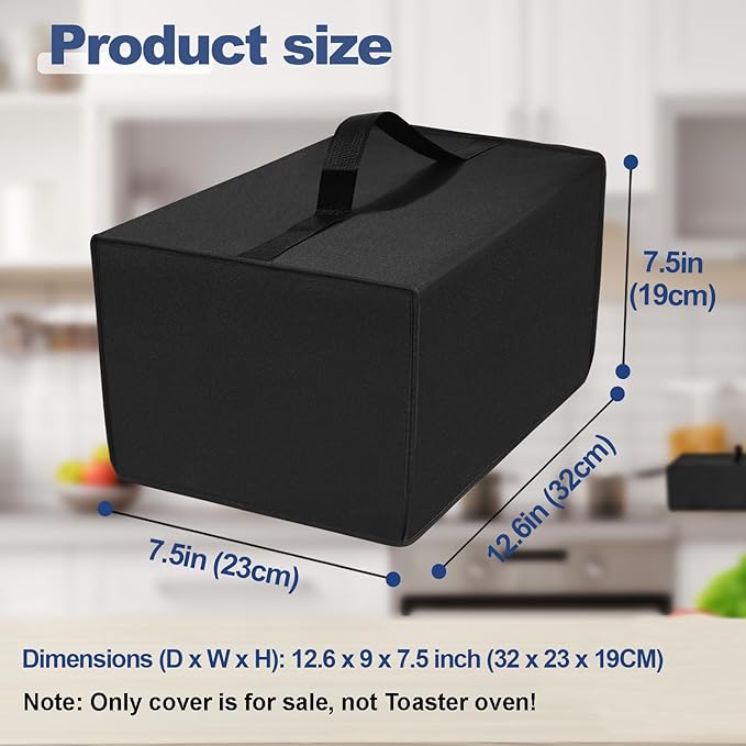 Toaster Cover for BLACK+DECKER 2-Slice Toaster T2569B, Waterproof Heat-Resistant Dust-proof Protective Cover Case 2-Slice ToasterOven Heavyweight Thickened Case (12.6"D×9"W×7.5"H)