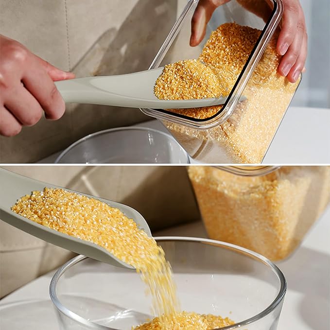 VOVOLY Cooking Spoon for Nonstick Cookingwares, Silicone Spoon Spoon for Mixing, Scoop, and Scrape, 11.4" -2 pack, Khaki